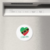 St. Kitts und Nevis Flag Herz Magnet (In Situ (Geschirrspüler))