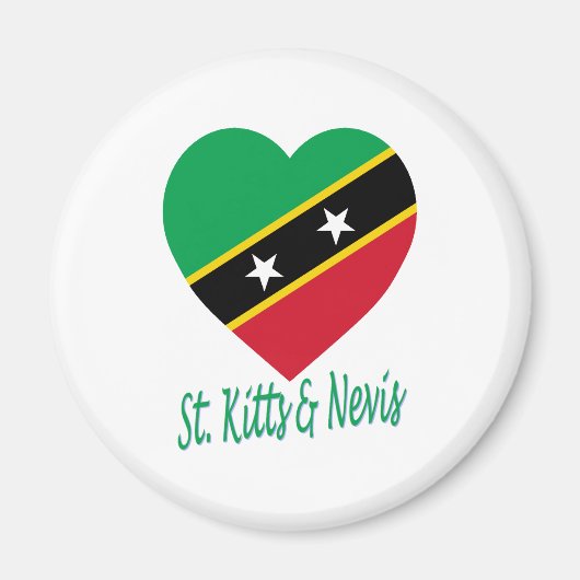 St. Kitts und Nevis Flag Herz Magnet (Vorne)