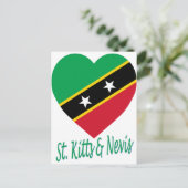 St. Kitts und Nevis Flag Herz Postkarte (Stehend Vorderseite)