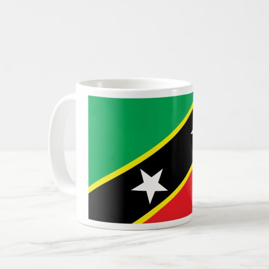 St. Kitts und Nevis Flag Kaffeetasse (Vorderseite Links)