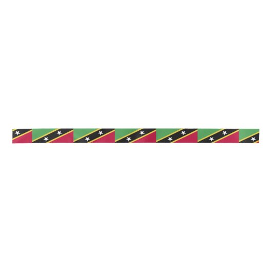 St. Kitts und Nevis Flag Satinband (Vorderseite)