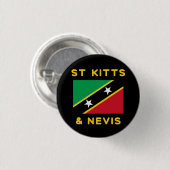St. Kitts und Nevis Flag Unabhängigkeit Karibik Button (Vorne & Hinten)