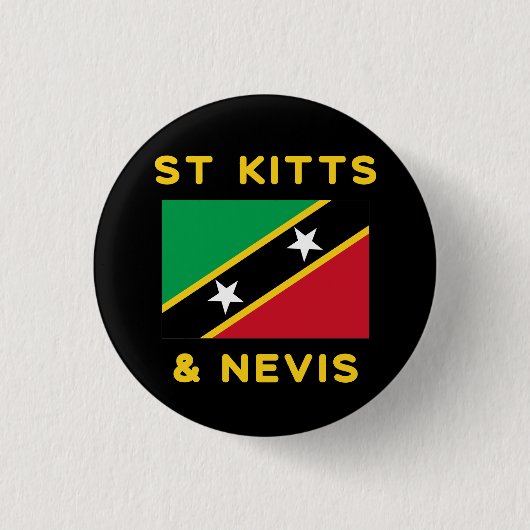 St. Kitts und Nevis Flag Unabhängigkeit Karibik Button (Vorderseite)