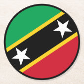 St. Kitts und Nevis Flag Unabhängigkeit Karibik Runder Pappuntersetzer (Vorderseite)