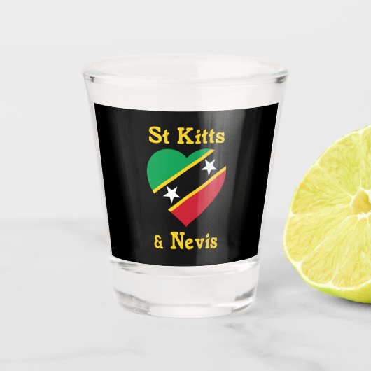 St. Kitts und Nevis Flag Unabhängigkeit Karibik Schnapsglas (Vorderseite)