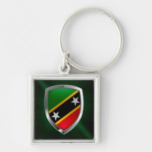 St. Kitts und Nevis Metallic Emblem Schlüsselanhänger