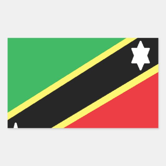 St. Kitts und Nevis Rechteckiger Aufkleber (Vorderseite)