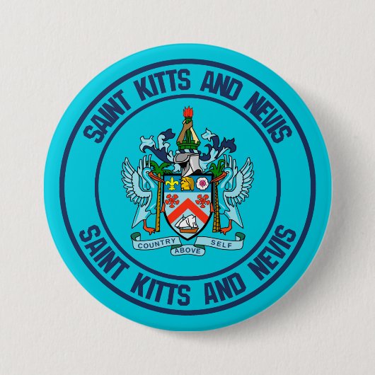 St. Kitts und Nevis Round Emblem Button (Vorderseite)