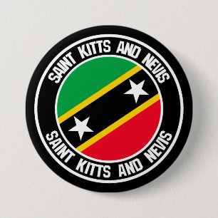 St. Kitts und Nevis Round Emblem Button