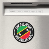 St. Kitts und Nevis Round Emblem Magnet (In Situ (Geschirrspüler))