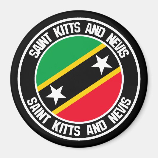 St. Kitts und Nevis Round Emblem Magnet (Vorne)