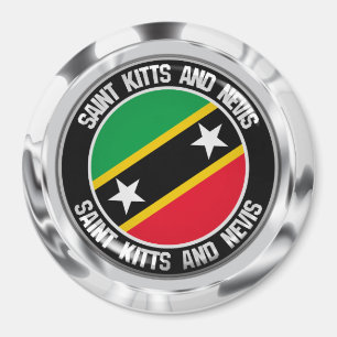 St. Kitts und Nevis Round Emblem Magnet