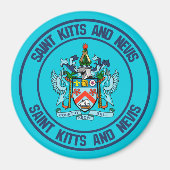 St. Kitts und Nevis Round Emblem Magnet (Vorne)