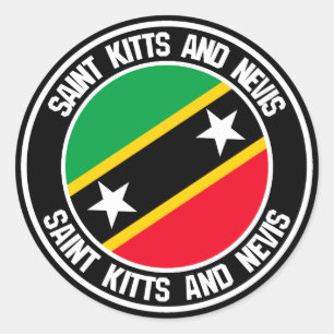 St. Kitts und Nevis Round Emblem Runder Aufkleber