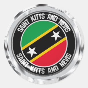 St. Kitts und Nevis Round Emblem Runder Aufkleber