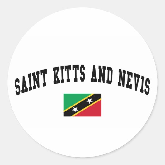 St. Kitts und Nevis Uni Style Runder Aufkleber (Vorderseite)