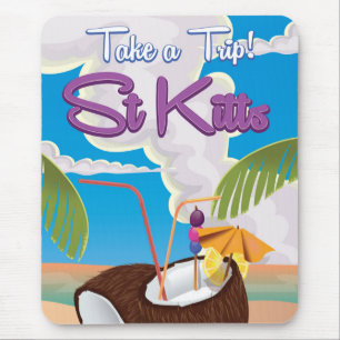 St Kitts Vacation Reiseplakat Mousepad