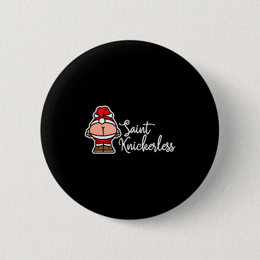 St. Knickerless Funny Mooning Santa Claus Christma Button (Vorderseite)
