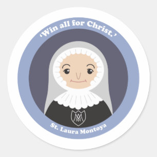St. Laura Montoya Runder Aufkleber