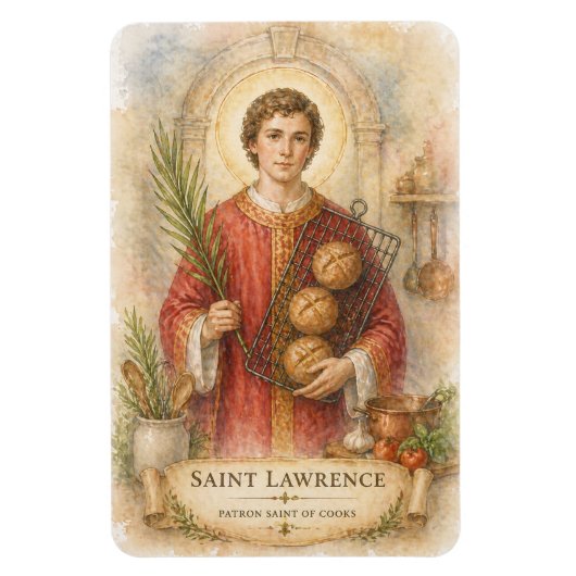 St. Laurentius Schutzpatron der Köche Katholisch Magnet (Vertikal)