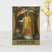 St. Lawrence Boss Saint of Cooks Karte (Gelbe Blume)
