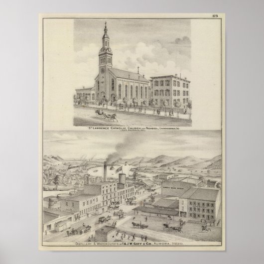 St. Lawrence Katholische Kirche und Schule Poster (Vorne)