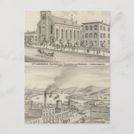 St. Lawrence Katholische Kirche und Schule Postkarte (Vorderseite)