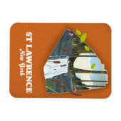 St Lawrence New York Reiseplakat Magnet (Horizontal)