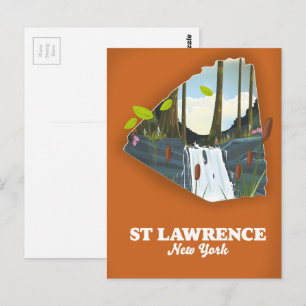 St Lawrence New York Reiseplakat Postkarte
