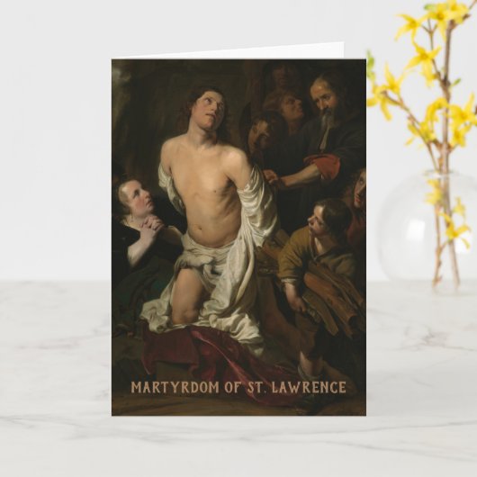 St. Lawrence Prayer Saint of Cooks Karte (Gelbe Blume)