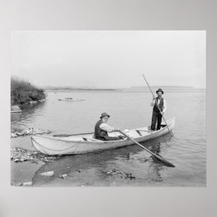 St. Lawrence River Boatmen, 1890. Vintages Foto Poster
