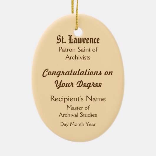 St. Lawrence von Rom (PM 04) Keramikornament (Hinten)