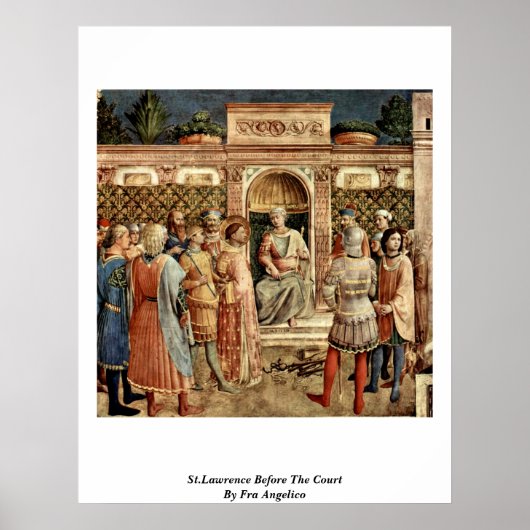 St.Lawrence vor Gericht von Fra Angelico Poster (Vorne)
