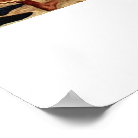 St.Lawrence vor Gericht von Fra Angelico Poster (Ecke)