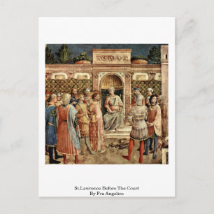 St.Lawrence vor Gericht von Fra Angelico Postkarte