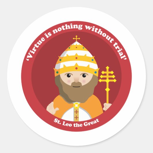 St. Leo the Great Runder Aufkleber (Vorderseite)