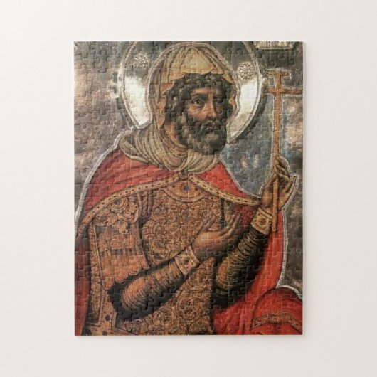 St. Longinus, das orthodoxe Christliche Symbol des Puzzle (Vertikal)