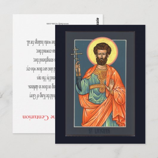 St. Longinus die Centurion-Gebetskarte Postkarte (Vorne/Hinten)