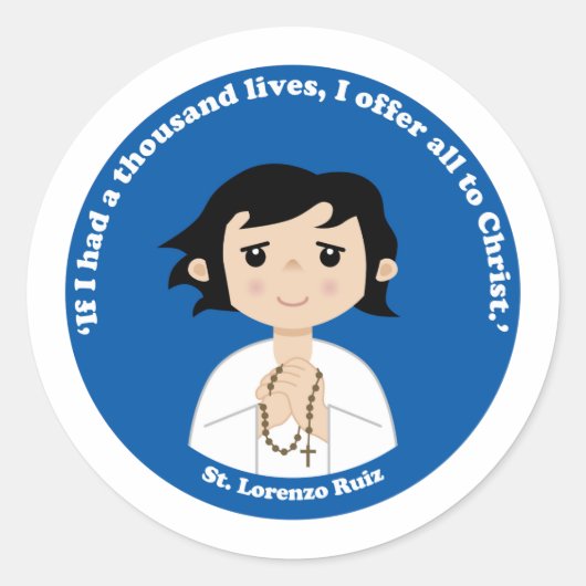 St. Lorenzo Ruiz Runder Aufkleber (Vorderseite)