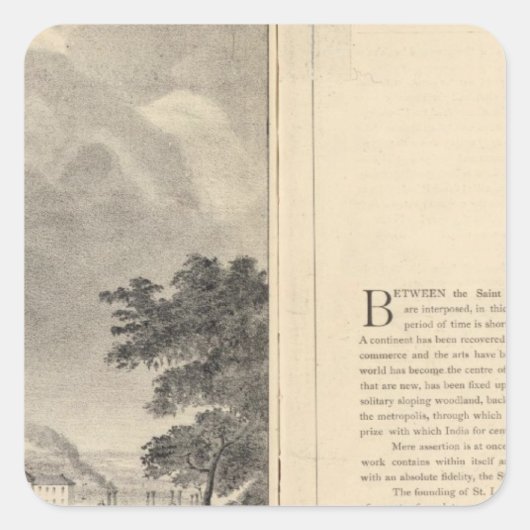 St. Louis, 1832 Quadratischer Aufkleber (Vorderseite)