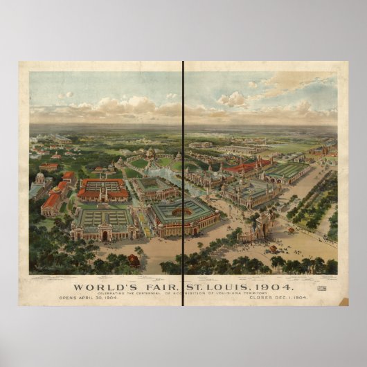 St Louis 1904 Weltausstellung Expo Antique Panoram Poster (Vorne)
