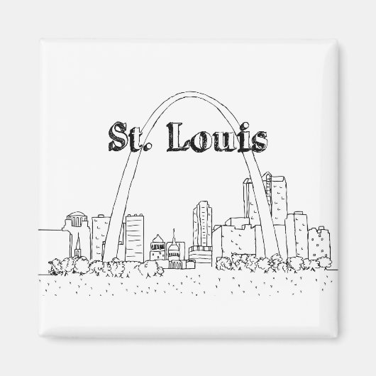 St. Louis Arc Urlaub Zeichnend Urlaub Kunst- und K Magnet (Vorne)