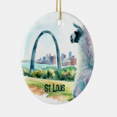 St. Louis Arch Llama Souvenir Keramik Ornament (Rechts)