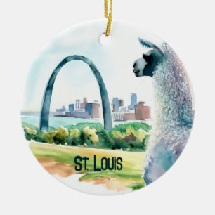 St. Louis Arch Llama Souvenir Keramik Ornament