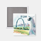 St. Louis Arch Llama Souvenir Magnet (Vorderseite/Rückseite)
