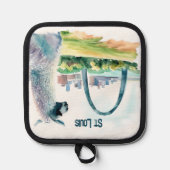St. Louis Arch Llama Souvenir Topflappen (Vorderseite)
