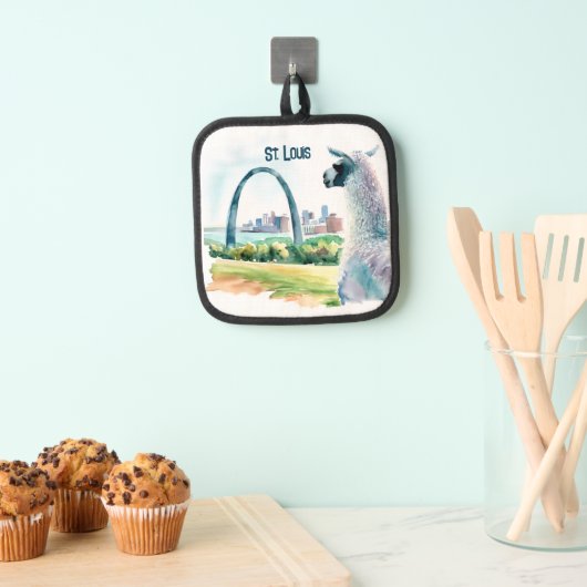 St. Louis Arch Llama Souvenir Topflappen (Insitu (Hängend))