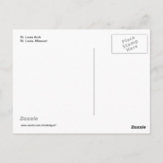St. Louis Arch Postcard Postkarte (Rückseite)