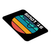 St. Louis Arch Retro Sunset Cityscape Foto Magnet (Rechte Seite)