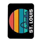 St. Louis Arch Retro Sunset Cityscape Foto Magnet (Vertikal)